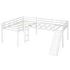 L-Shaped Twin Size Loft Bed with Ladder and Slide