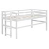 Wood Twin Size Loft Bed with Side Ladder