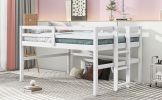 Wood Twin Size Loft Bed with Side Ladder