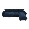 [VIDEO provided][New]118*55" Modern L-shaped Chenille Cloud Sofa with Double Seat Cushions,5-seat Upholstered Indoor Furniture,Sleeper Sofa Couch with