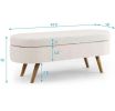 Ottoman Oval Storage Bench,Rubber Wood Legs