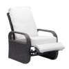 Adjustable Wicker Recliners with Aluminum Frame and Soft Cushions;  PE Rattan Recliner Lounge Chair for Indoor Outdoor Patio Garden