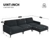 [VIDEO provided] [New] 103.5*59" Modern L-shaped Sectional Sofa, 4-seat Velvet Fabric Couch Set with Convertible Ottoman,Freely Combinable Sofa for Li