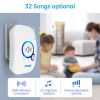 Home Wireless Doorbell 433Mhz Welcome Friend Smart Doorbell 150Meters Long Distance 32 Songs 4 Level Volumes Door Chimes