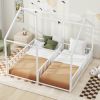 Metal Twin Size House Platform Beds, Two Shared Beds