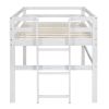 Wood Twin Size Loft Bed with Side Ladder