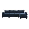 [VIDEO provided][New]118*55" Modern L-shaped Chenille Cloud Sofa with Double Seat Cushions,5-seat Upholstered Indoor Furniture,Sleeper Sofa Couch with