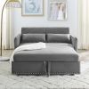 MH" Sleeper Sofa Bed w/USB Port, 3-in-1 adjustable sleeper with pull-out bed, 2 lumbar pillows and side pocket, soft velvet convertible sleeper sofa b