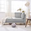 [New+Video]65" Mid-Century Modern Linen Fabric Corner Lounge Chair, Upholstered Indoor Chaise Lounge,Sleeper Sofa,Solid Wood Sofa Bed for Bedroom,Offi